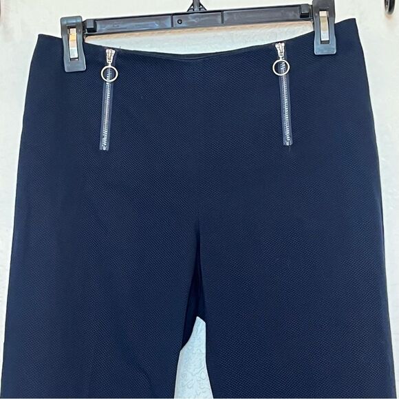 J. McLaughlin Weston Solid 2 Zip Front Textured Trouser Pant in Dark Navy size 4 - Picture 6 of 13